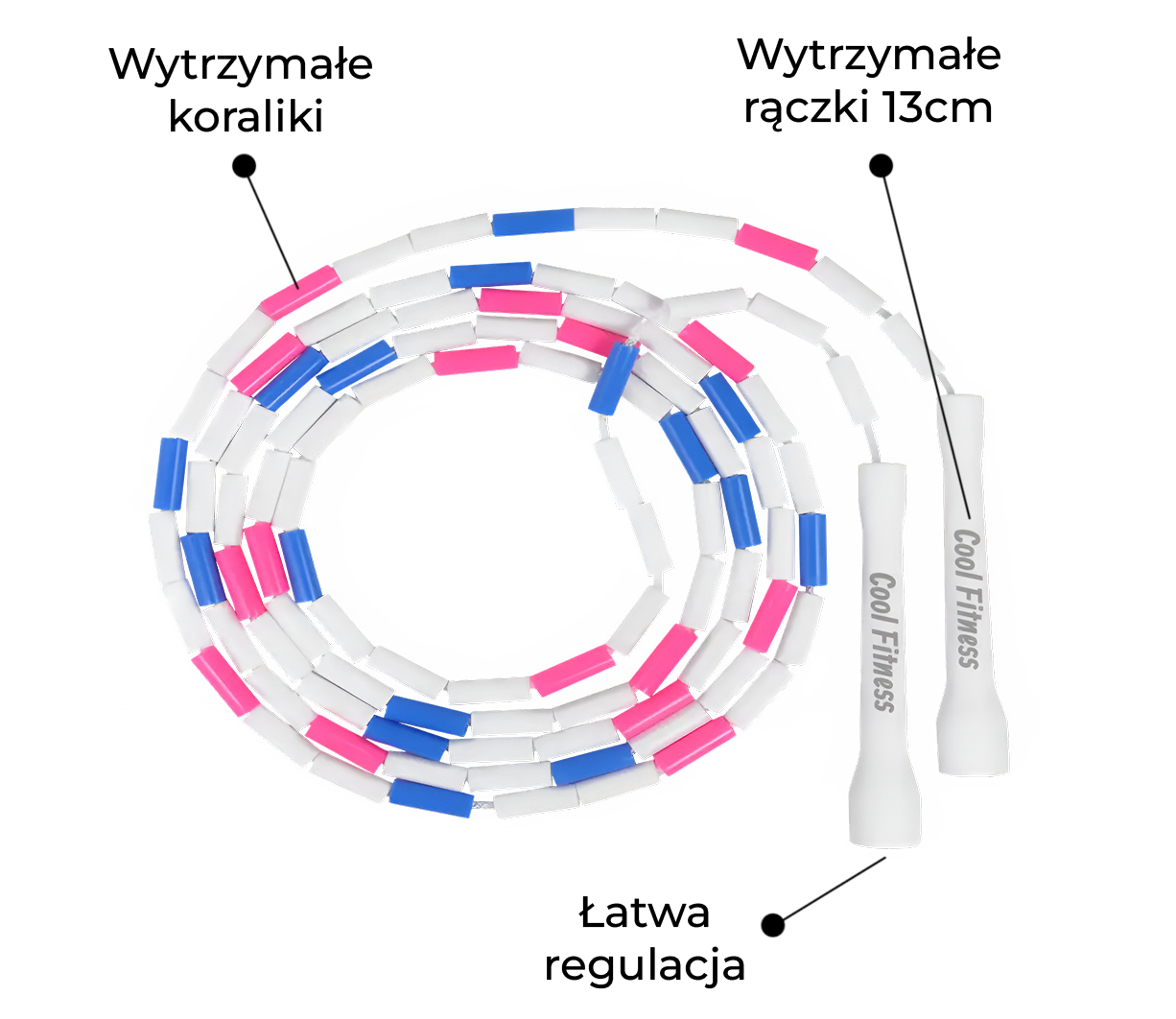 Skakanka Koralikowa (Beaded Rope) - Pastel Dream - obrazek 2