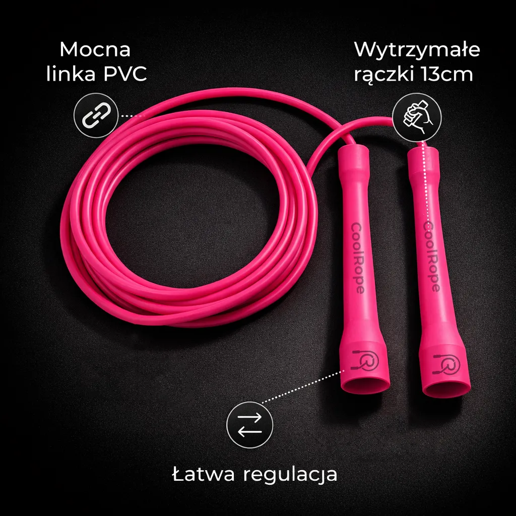 Skakanka Szybkościowa (PVC) - Różowa - obrazek 2