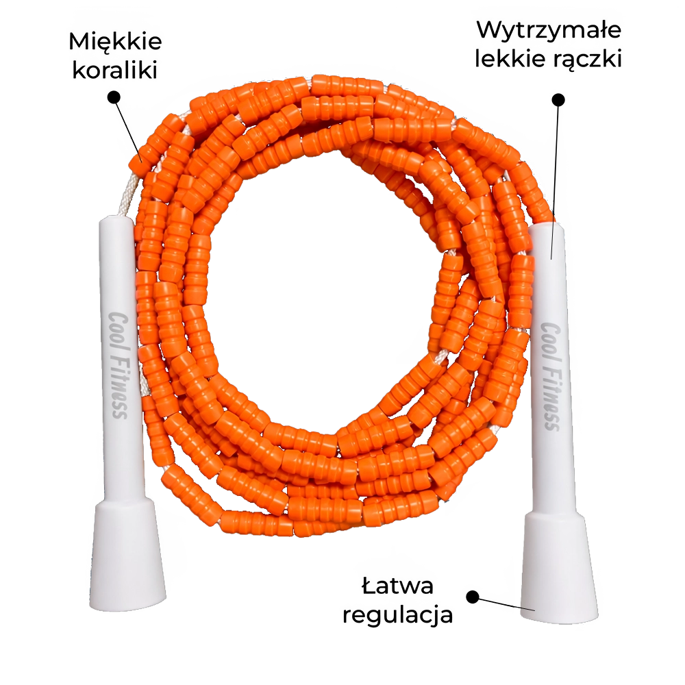 Skakanka Koralikowa dla Dzieci (Soft Beads) - Sunny Orange - obrazek 2