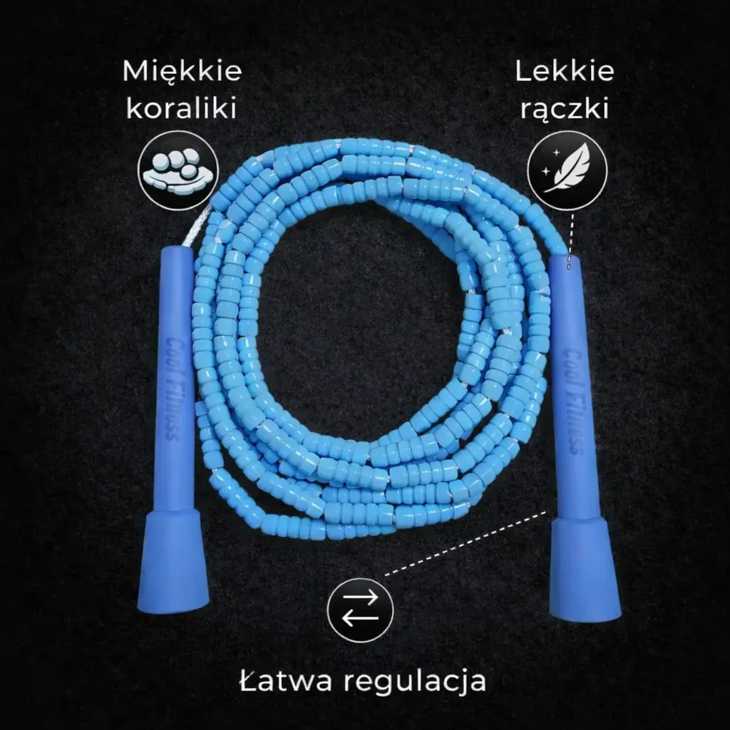Skakanka Koralikowa dla Dzieci (Soft Beads) - Smurf Blue - obrazek 2