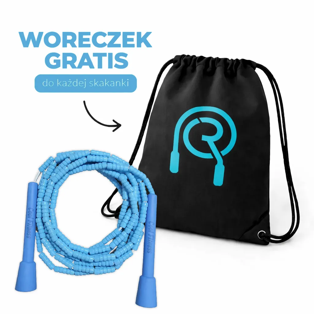 Skakanka Koralikowa dla Dzieci (Soft Beads) - Smurf Blue - obrazek 3