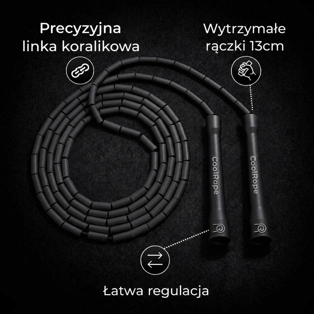 Skakanka Koralikowa (Beaded Rope) - Blackout - NOWOŚĆ! - obrazek 2