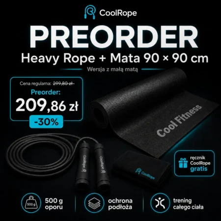 Zestaw Heavy Rope + Mata 90 × 90 cm